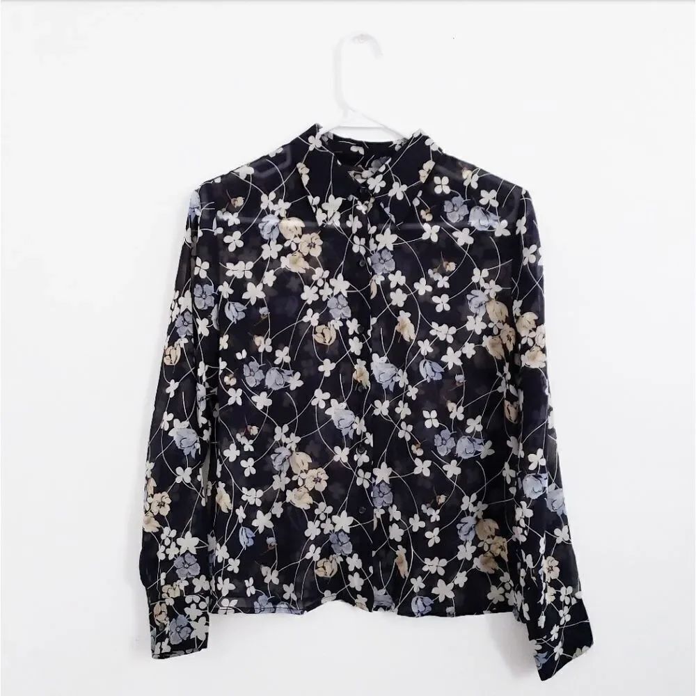 NWOT ANN TAYLOR LOFT FLORAL BLOUSE SIZE 6P